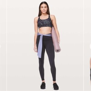 Lululemon Energy Bra Trellis Bloom Energy Bra Ice Grey Black Size 4
